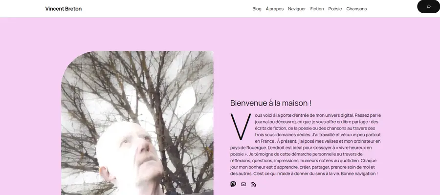 page d'accueil du site de Vincent Breton