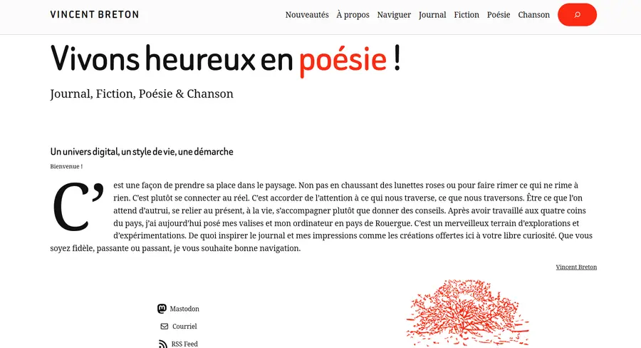 page d'accueil du site de Vincent Breton
