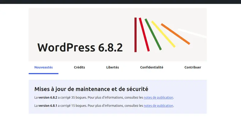 mise à jour wordpress