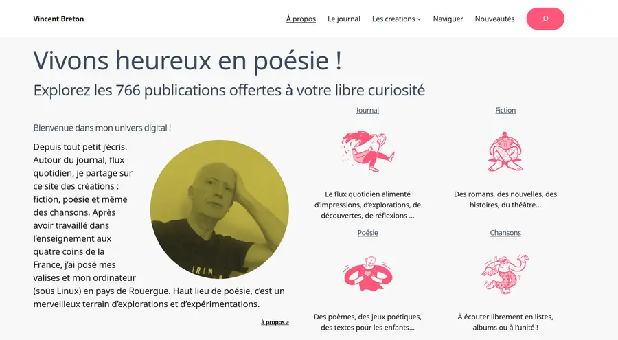 page d'accueil en juillet 2025