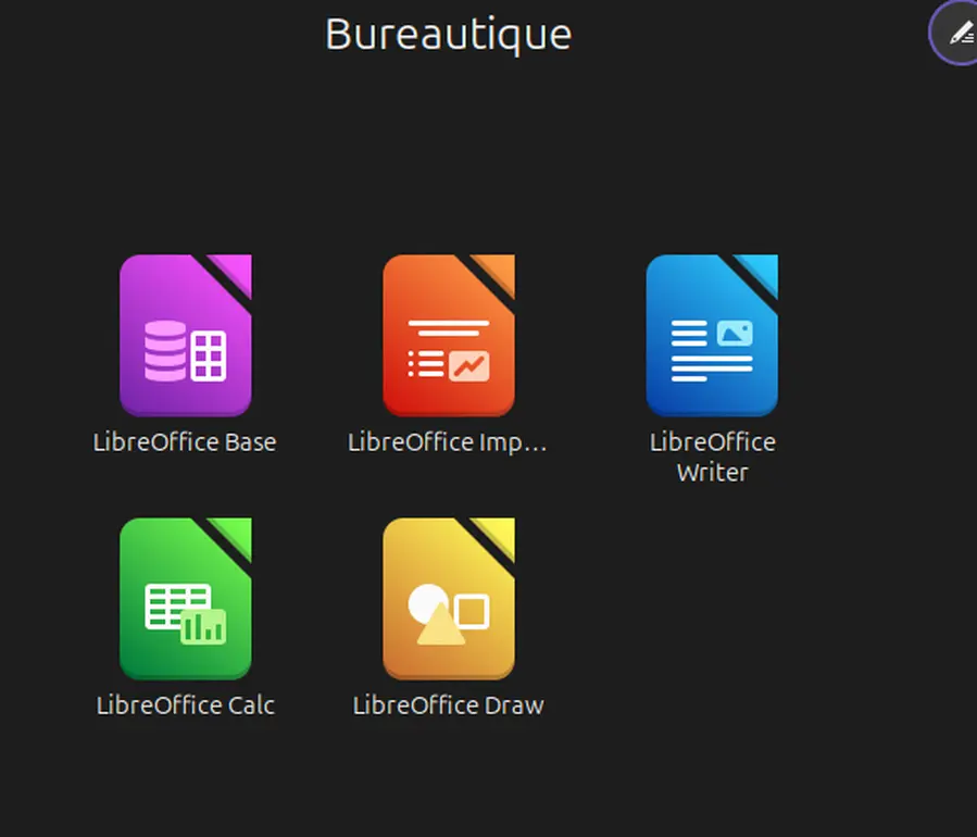 Libreoffice les icones de mon bureau