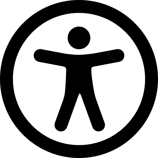 icône utilisée souvent sur le Web pour signifier qu'un site est accessible, présente une silhouette debout dans un cercle