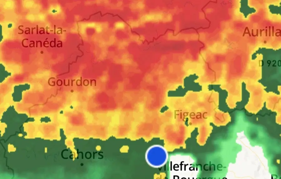 une image météo montre la progression de la tempête