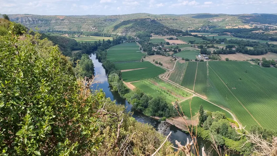 la vallée du Lot au saut de la Mounine en juillet 2026
