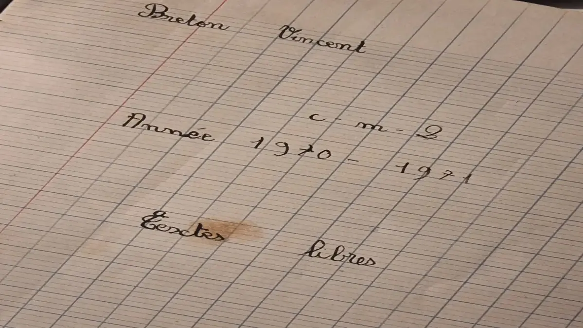 Un cahier de classe de Vincent